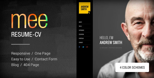 MEE – Responsive Resume / Personal Portfolio